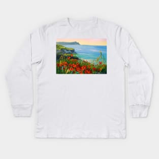 Flowers by the sea Kids Long Sleeve T-Shirt